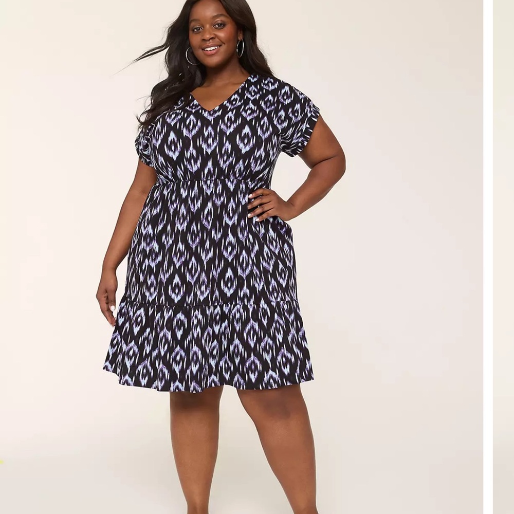 Dolman-Sleeve Tiered Dress